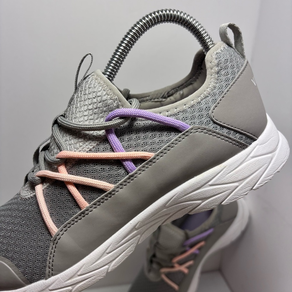 Vionic Gray Athletic Sneakers with Pink and Purple Accents - Picture 11 of 15